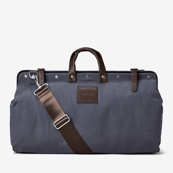Line of trade gray weekender travel bag brown removable shoulder strap - Picture 4 of 11